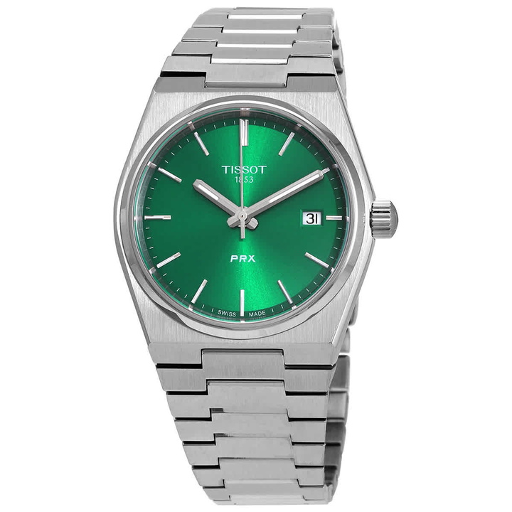 Photo: Tissot PRX Quartz Green Dial Unisex Watch T1372101108100