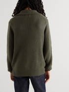 Folk - Patrice Ribbed Cotton and Wool-Blend Half-Zip Sweater - Green