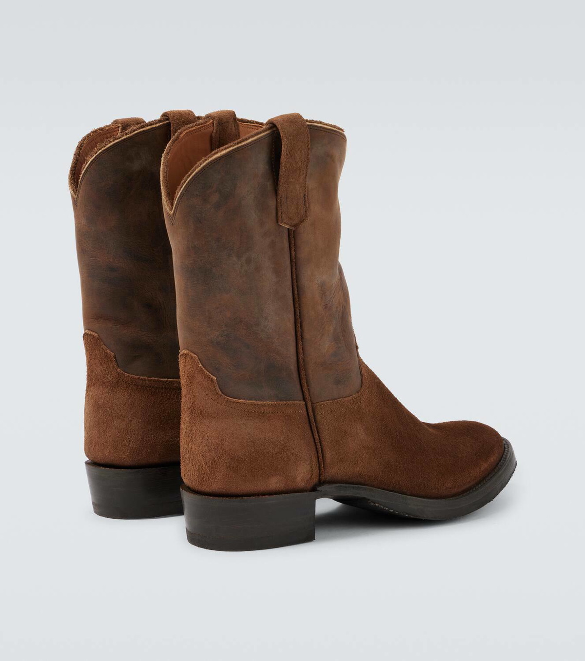 RRL Suede and leather cowboy boots