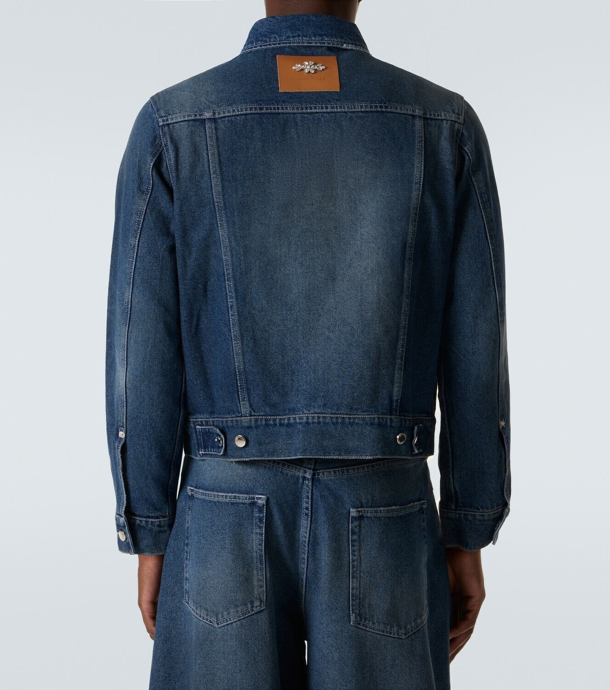 Simone Rocha Embellished cropped denim jacket
