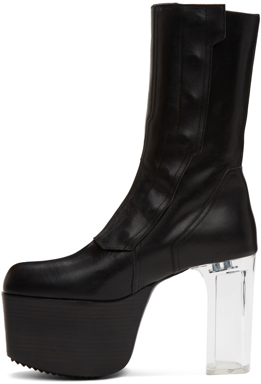 Rick Owens Black Biker Platform Chelsea Boots Rick Owens