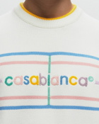 Casablanca Pastel Court Embroidered Sweater White - Mens - Sweatshirts