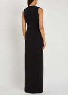 Huishan Zhang Izmara Crystal-embellished Crepe Maxi Dress Black