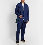 Blue Blue Japan - Tapered Pleated Cotton-Twill Suit Trousers - Blue