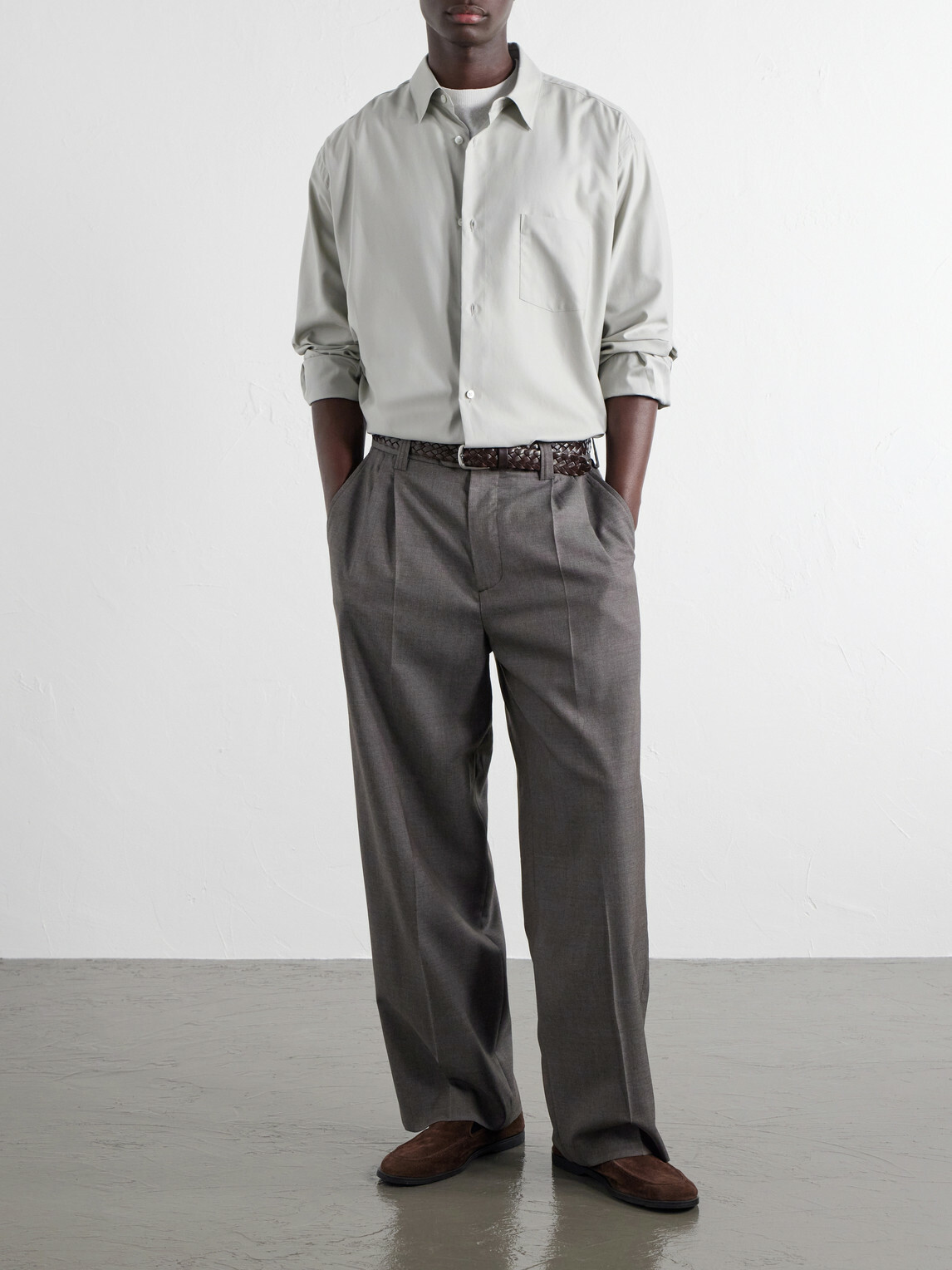 ssstein - Cotton-Satin Shirt - Gray