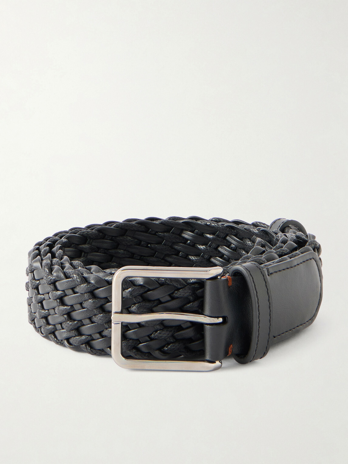 Loro Piana - 3cm Braided Leather and Cord Belt - Black