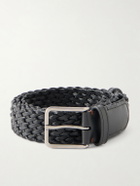 Loro Piana - 3cm Braided Leather and Cord Belt - Black