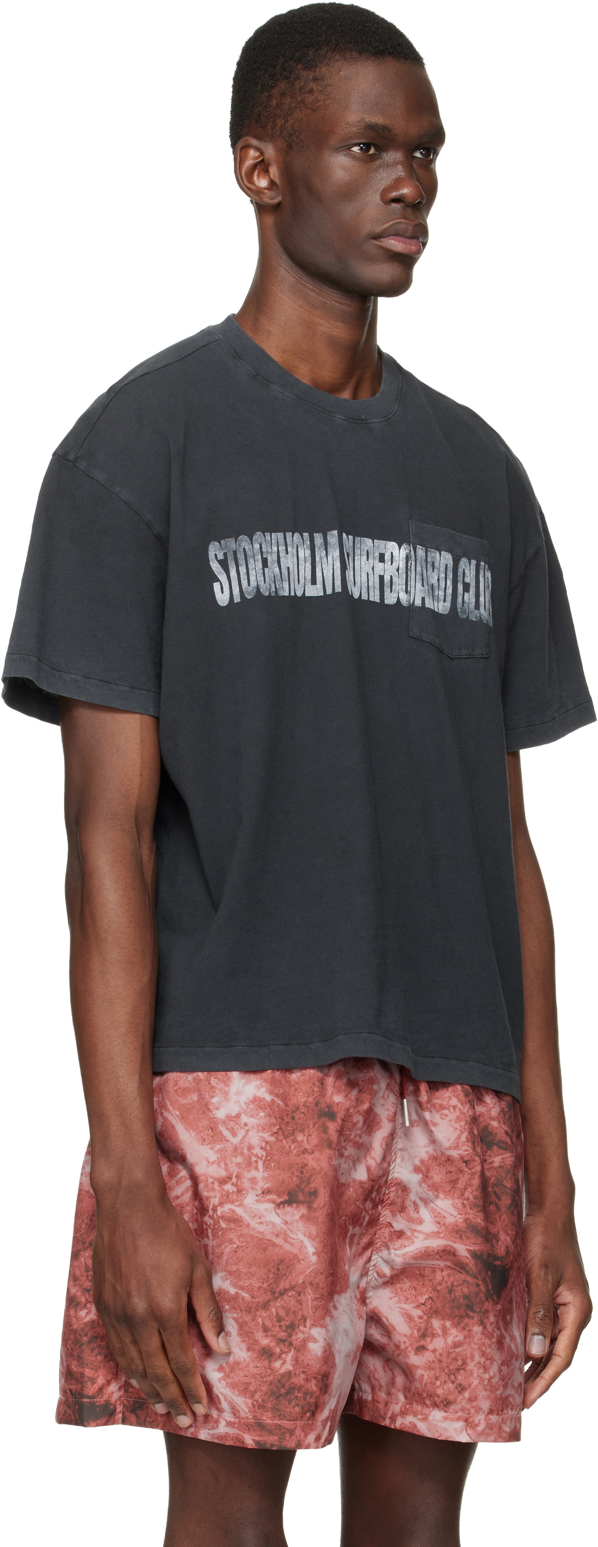 Stockholm (Surfboard) Club Black Printed Pocket T-shirt