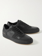 Common Projects - BBall Saffiano Leather and Nubuck Sneakers - Black