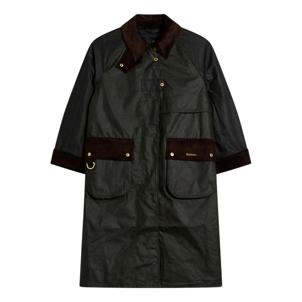 Barbour Women's x Ganni Short Burghley Jacket in Archive Olive/Tan