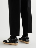 Golden Goose - Ball Star Distressed Suede and Leather Sneakers - Black