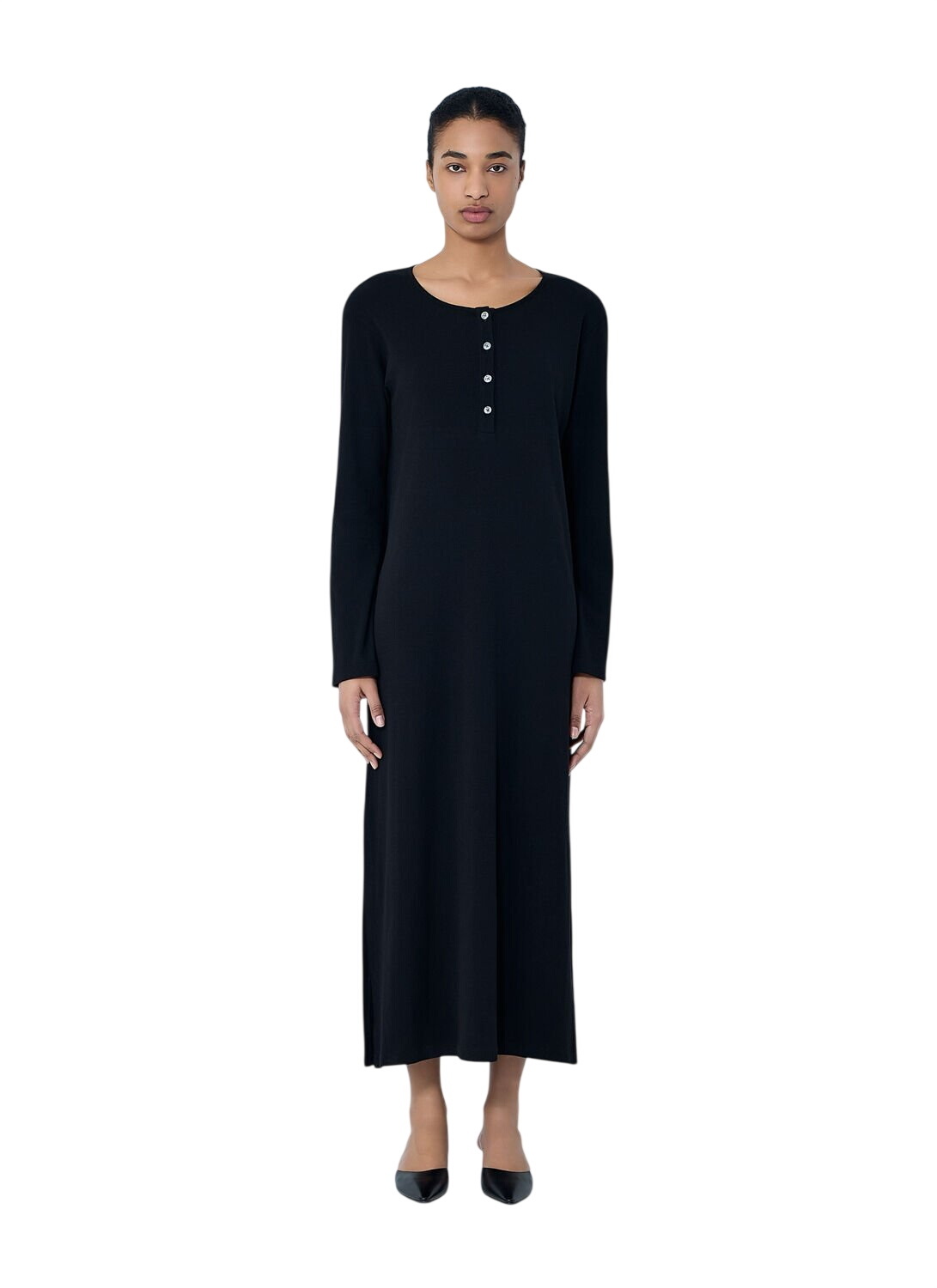 【美品】THE ROW 長袖ワンピース レーヨン製/Viscose Dress The Row Black Viscose Maxi Dress The Row