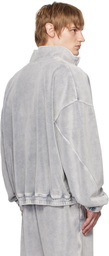 Alexander Wang Gray Embossed Logo Track Jacket