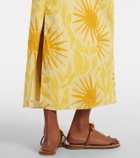 Cala de la Cruz Orly printed cutout linen midi dress