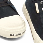 Balenciaga Men's Paris Low Canvas Sneakers in Black/White