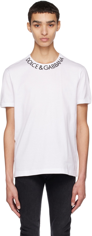 Photo: Dolce & Gabbana White Bonded T-Shirt