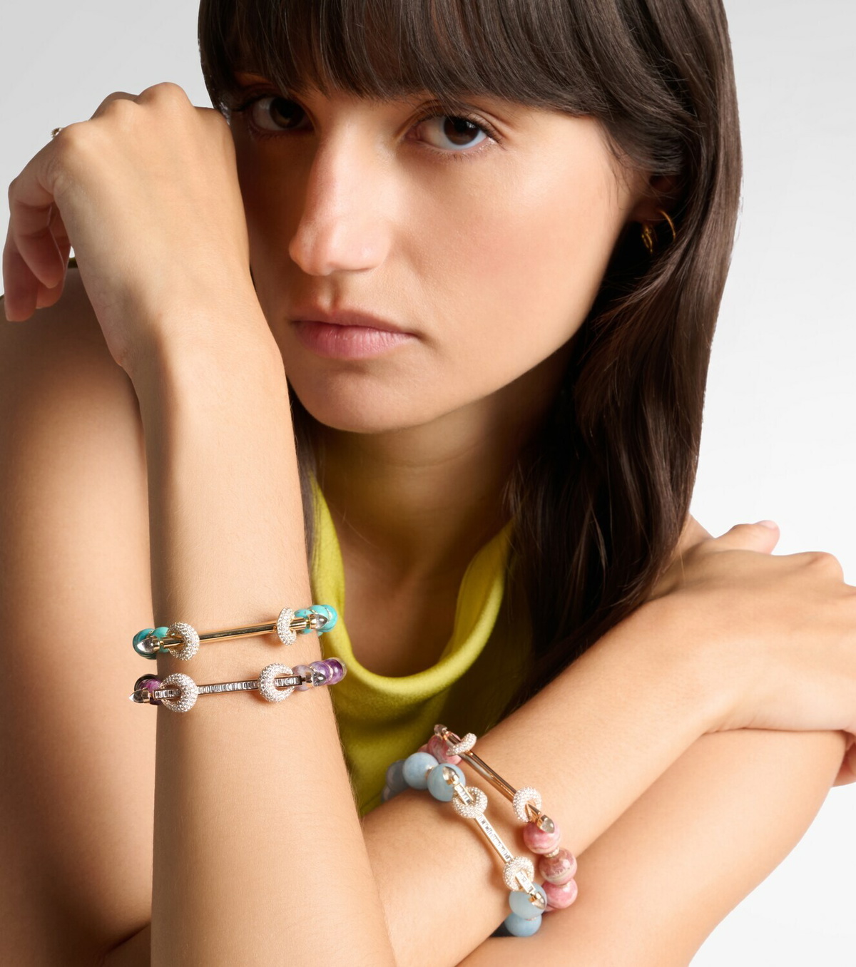 Ananya Chakra 18kt gold bracelet with gemstones