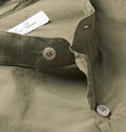 Loro Piana - Alvin Slim-Fit Grandad-Collar Cotton Shirt - Army green