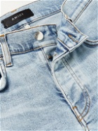 AMIRI - Skinny-Fit Swarovski Crystal-Embellished Distressed Stretch-Denim Jeans - Blue