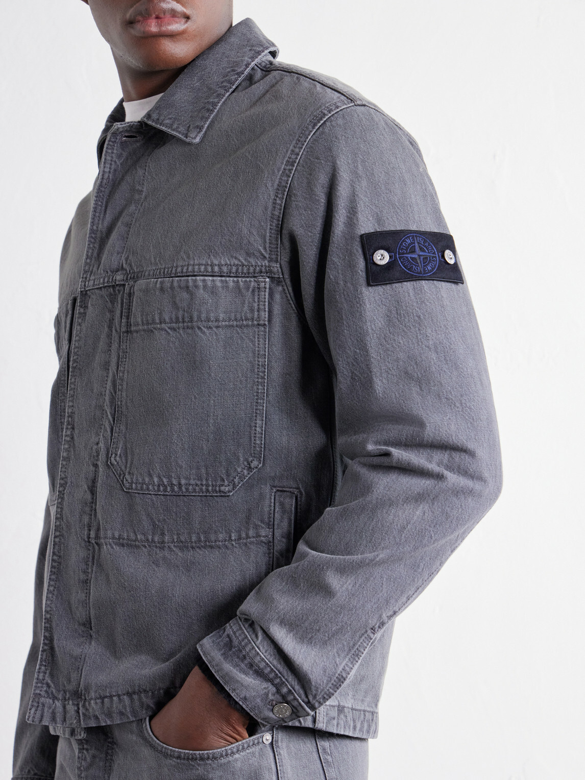 Stone Island - STONE ISLAND DENIM Organic Cotton Jacket - Gray