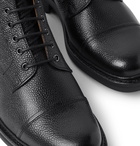 Grenson - Joseph Cap-Toe Pebble-Grain Leather Boots - Black