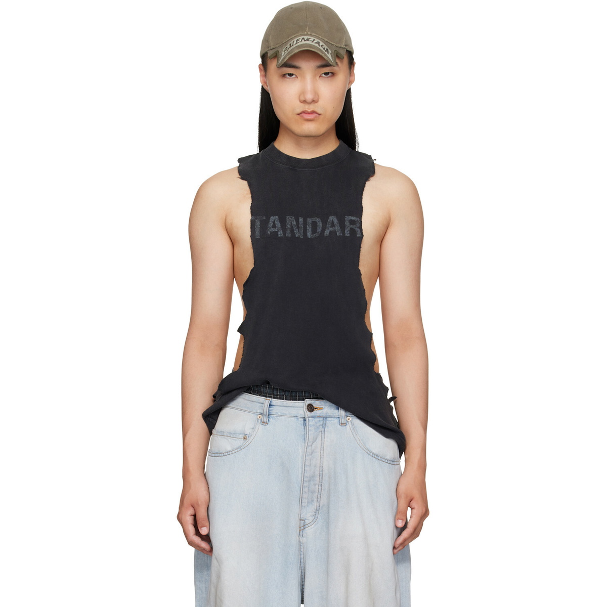 Balenciaga Black Ripped Tank Top