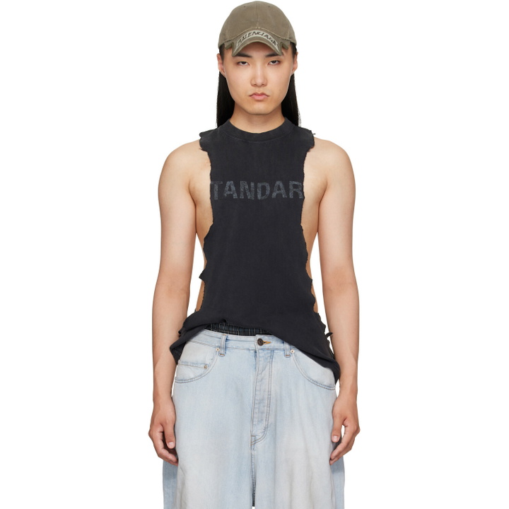 Photo: Balenciaga Black Ripped Tank Top