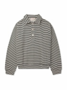 Marni - Striped Cotton-Jersey Polo Shirt - Black