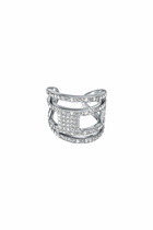 Diesel Stainless steel glitz D band ring - Rings - Unisex - Silver