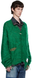 Miharayasuhiro Green Brushed Cardigan