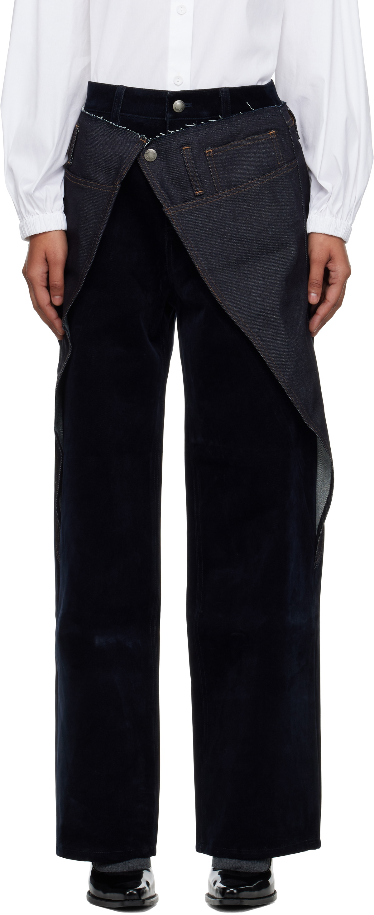 Andersson Bell Navy Zoe Wrap Jeans
