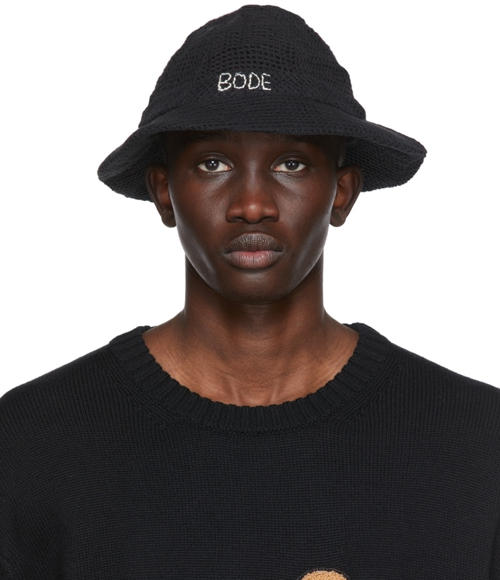 Photo: Bode SSENSE Exclusive Black Mesh Bucket Hat