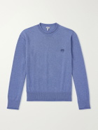 LOEWE - Anagram-Embroidered Cotton-Blend Sweater - Blue