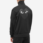 Comme des Garçons Play Men's Heart Back Print Track Top in Black