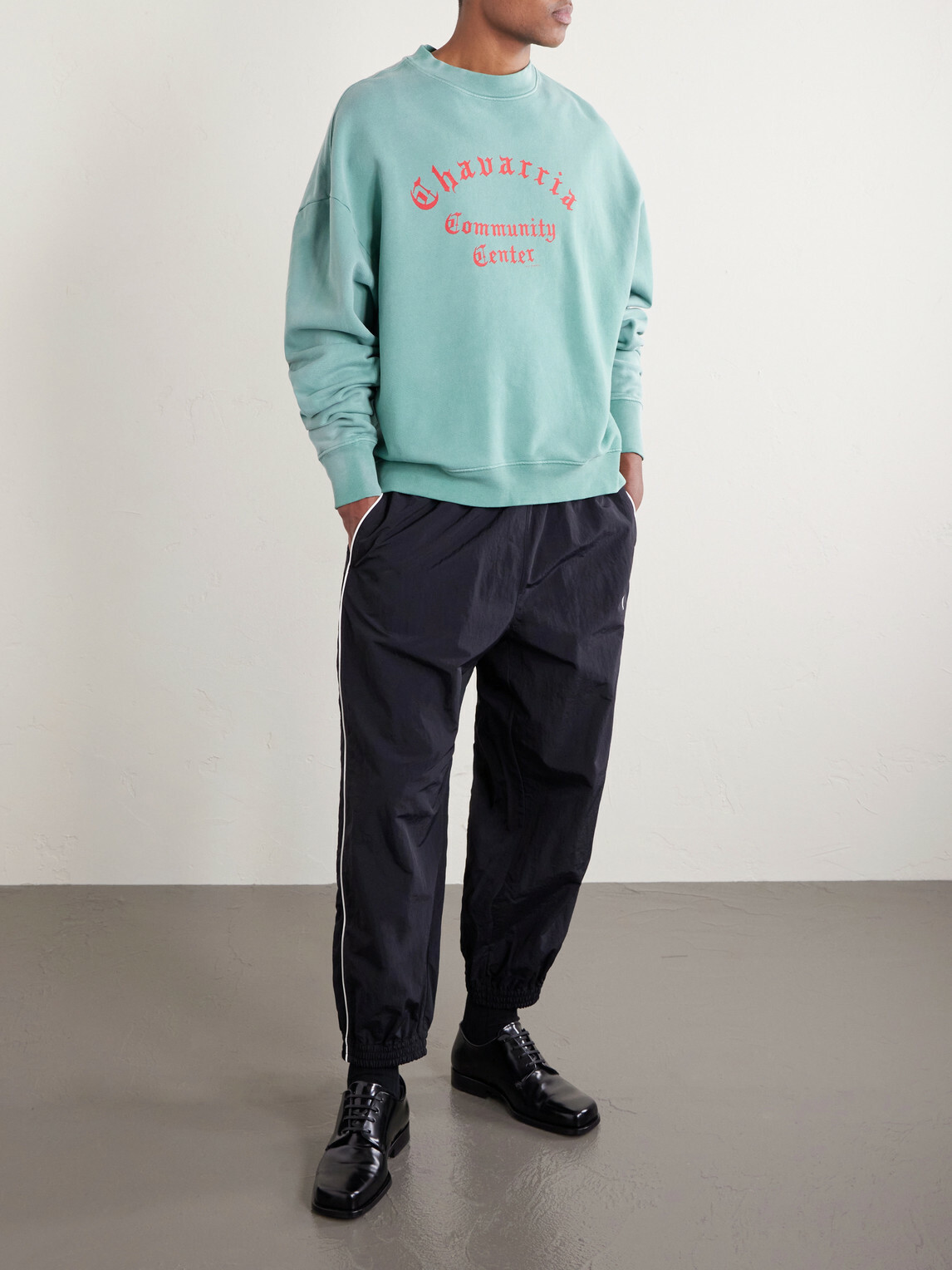Willy Chavarria - Community Center Hooligan Cotton Sweatshirt - Green