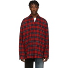 VETEMENTS Reversible Red and Green Oversized Shirt