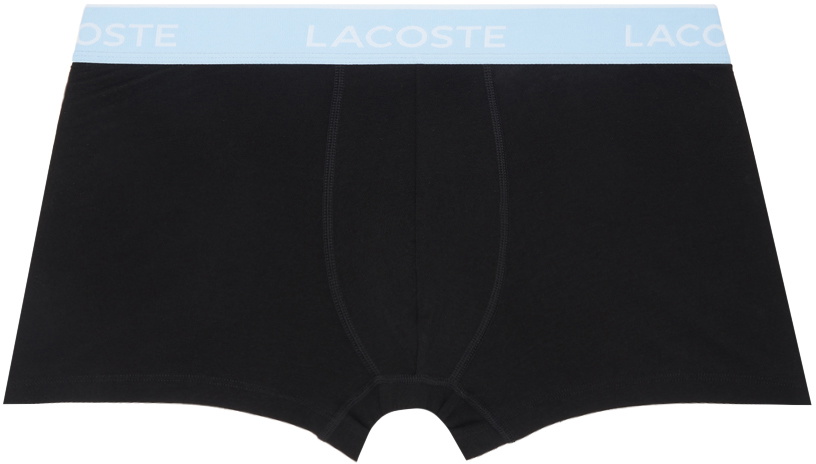 Lacoste Three-Pack Black Contrast Waist Boxer Briefs