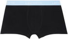 Lacoste Three-Pack Black Contrast Waist Boxer Briefs