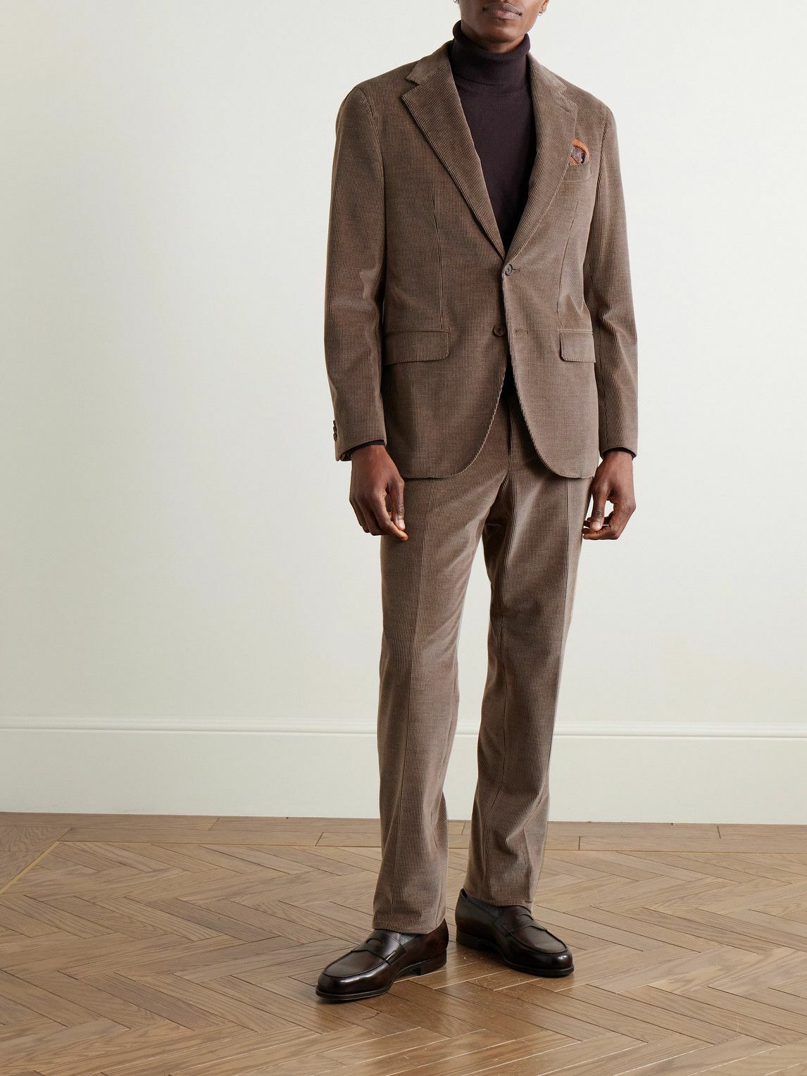 Caruso - Cotton-Blend Corduroy Suit Jacket - Brown