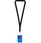 Balenciaga - Logo-Detailed Enamel, Metal and Grosgrain Lanyard - Silver