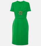 Elie Saab Gathered cady midi dress