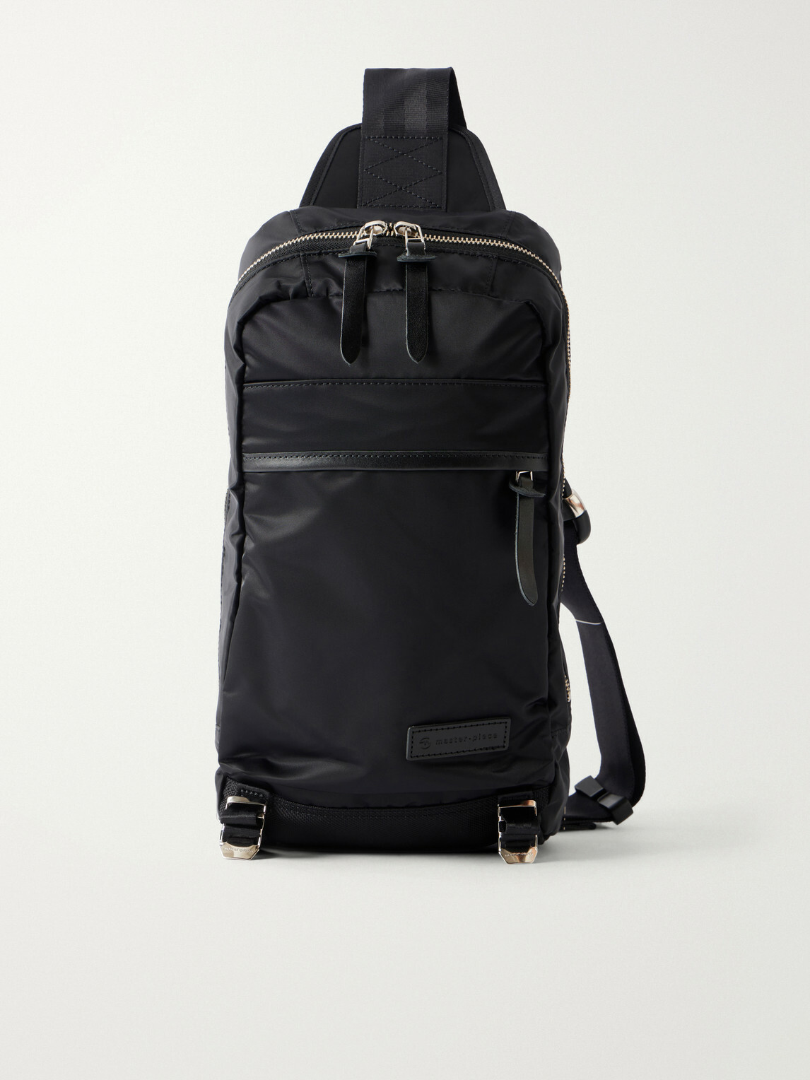 Master-Piece - Lightning Leather-Trimmed Shell Sling Backpack