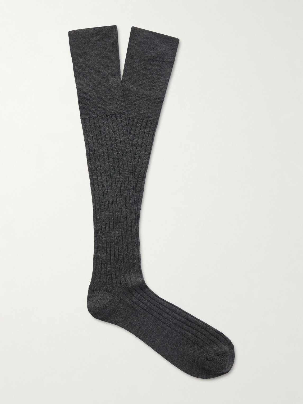Brunello Cucinelli - Ribbed Wool and Cashmere-Blend Socks - Black
