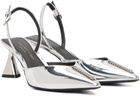 Stella McCartney Silver Elsa Patent Slingback Heels