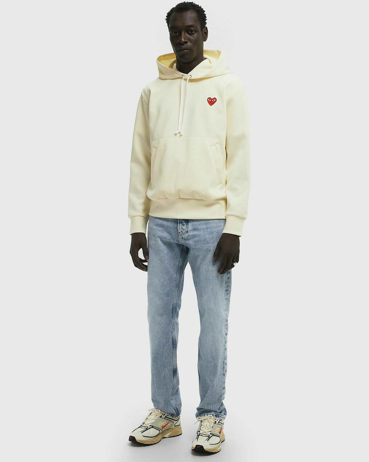 Comme des Garçons Play RED HEART EMBLEM SWEATSHIRT Beige Mens Hoody