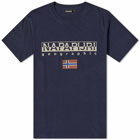 Napapijri Men's Logo Flag T-Shirt in Blue Marine