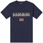 Napapijri Men's Logo Flag T-Shirt in Blue Marine