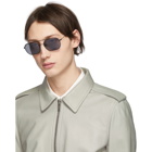 Ann Demeulemeester Black and Grey Linda Farrow Edition Square Sunglasses