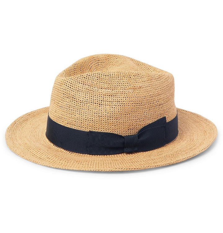 Photo: Lock & Co Hatters - St. Louis Grosgrain-Trimmed Straw Panama Hat - Brown