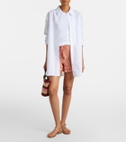 Anna Kosturova Crochet ruffled cotton shorts
